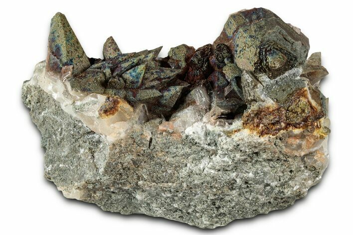 Iridescent Scalenohedral Calcite Crystal Cluster - Moldova #336387